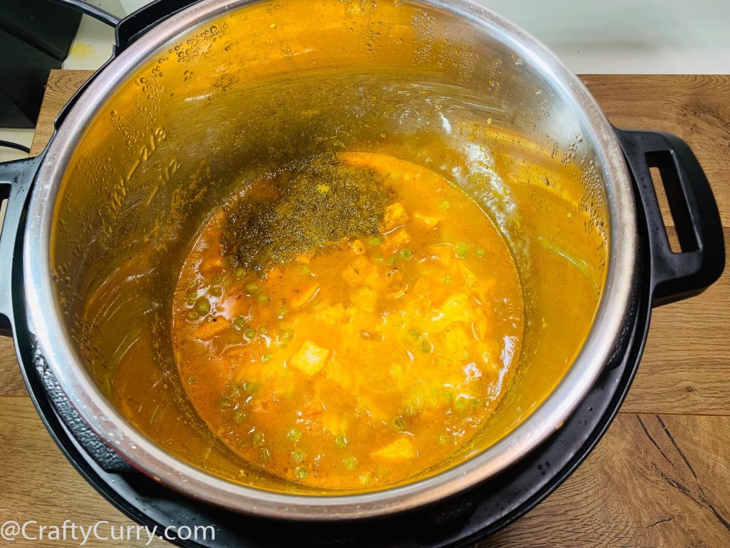 Instant Pot Matar Paneer Recipe