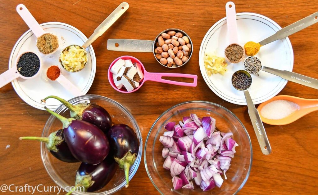 baghare-baigan-tempered-eggplant-ingredients