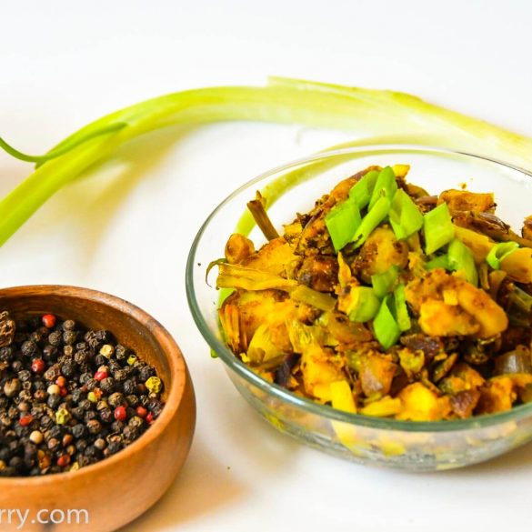 spring-onion-saga-pyaz-sookhi-subji-recipe